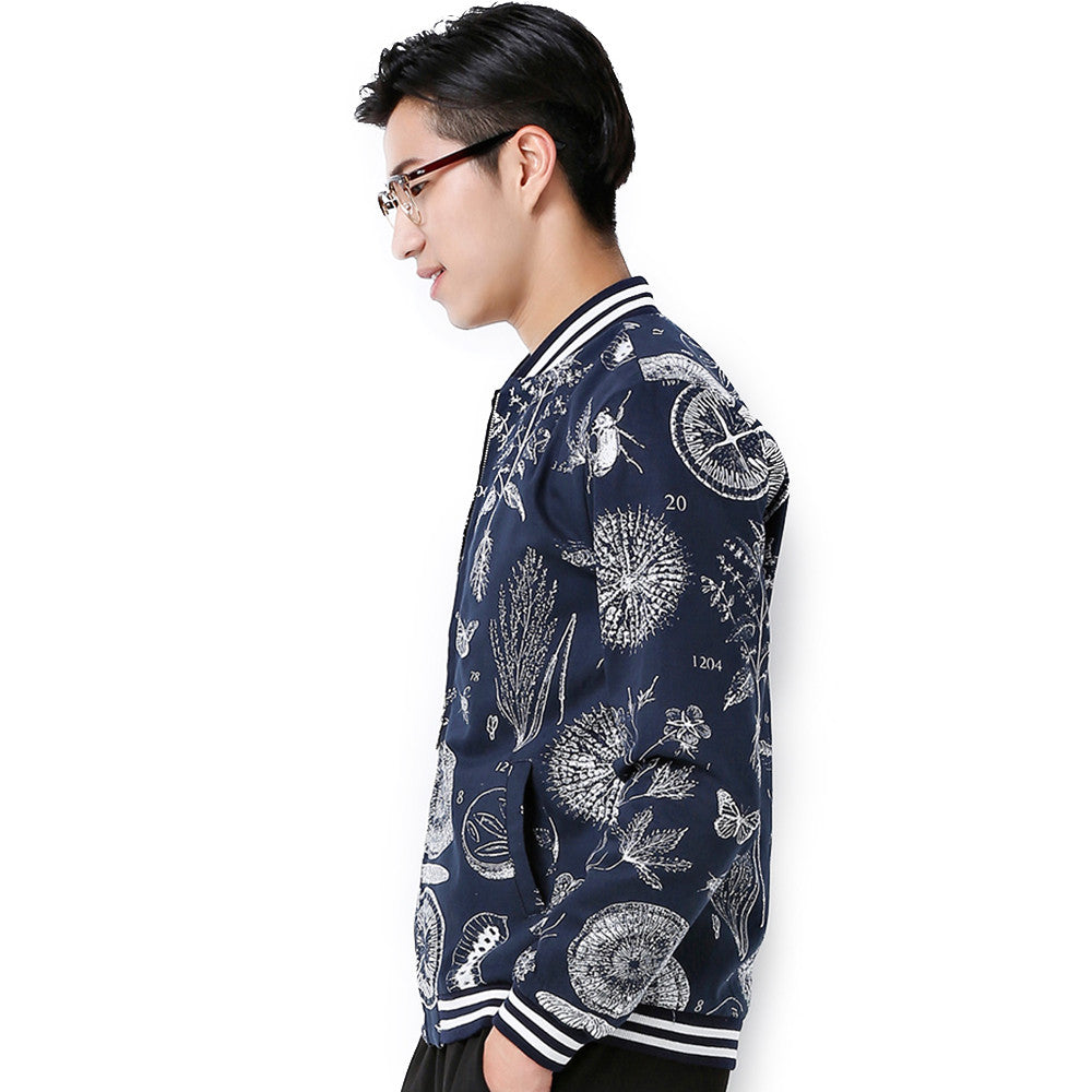 Baseball Coat Jacket Plus Size Stand collar   navy  M - Mega Save Wholesale & Retail - 2