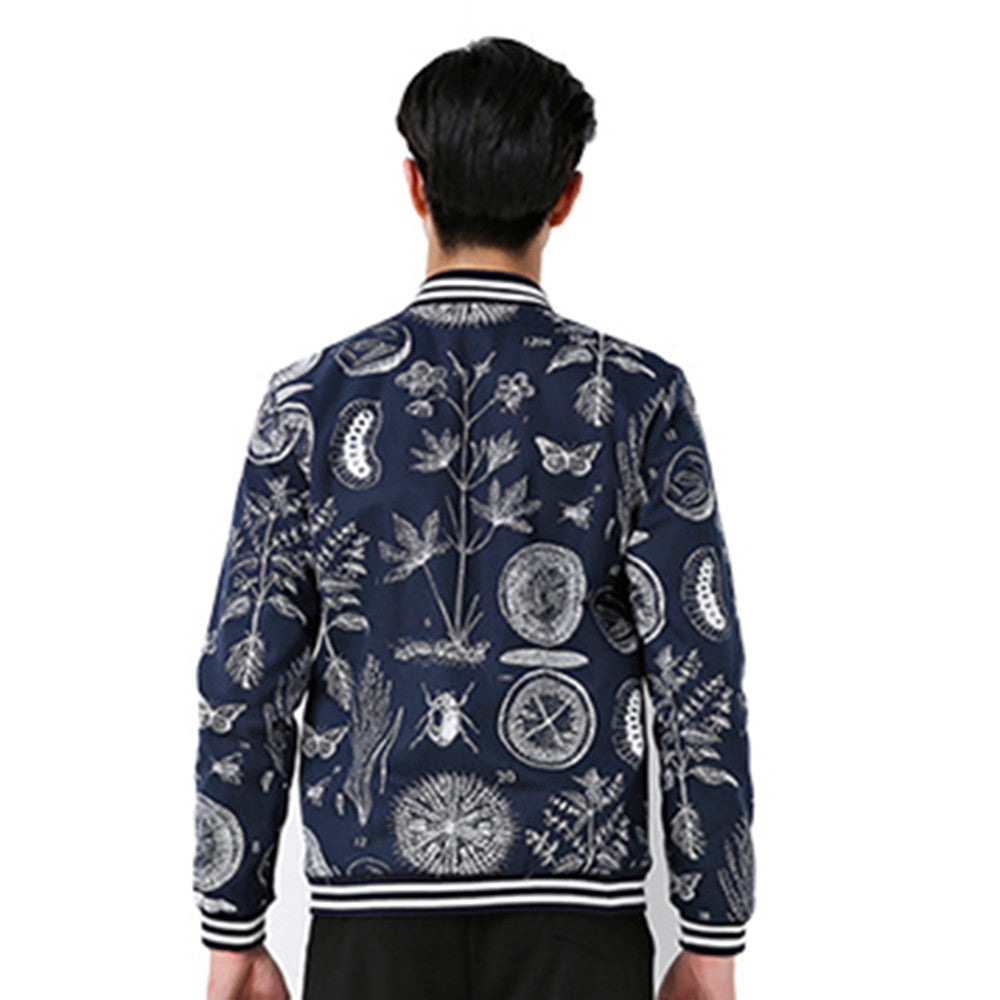 Baseball Coat Jacket Plus Size Stand collar   navy  M - Mega Save Wholesale & Retail - 3