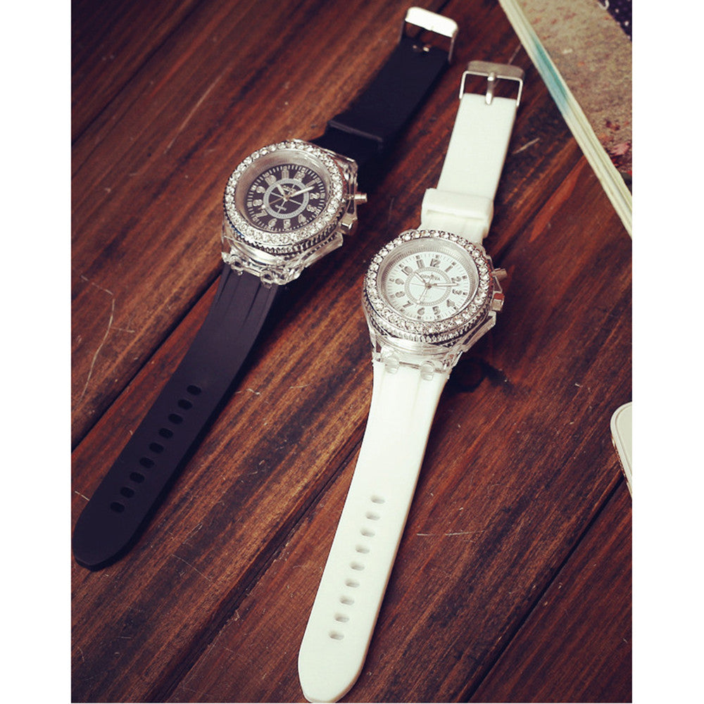 Woman Men Student LED Jelly Watch    Black - Mega Save Wholesale & Retail - 2