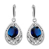 18K Gold Platinum Galvainzation Zircon Earrings    platinum plated blue zircon - Mega Save Wholesale & Retail - 1