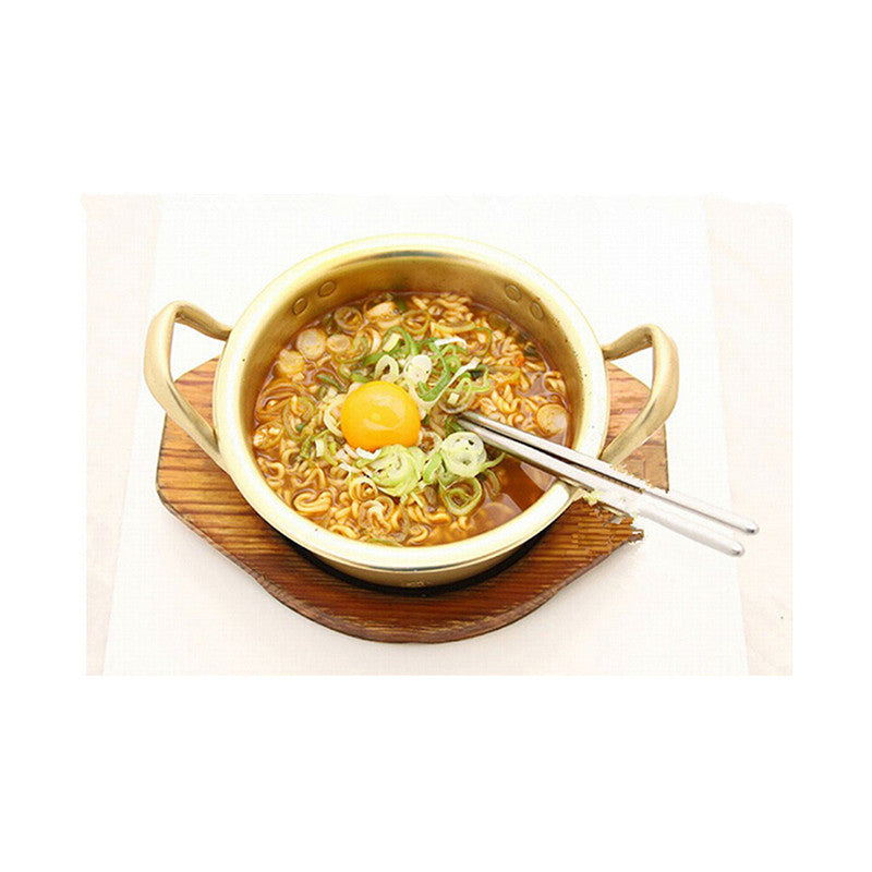 Korean Stretched Noodles Pot Yellow Aluminum Pot Instant Noodles Thick   two handles diameter 22cm - Mega Save Wholesale & Retail - 1