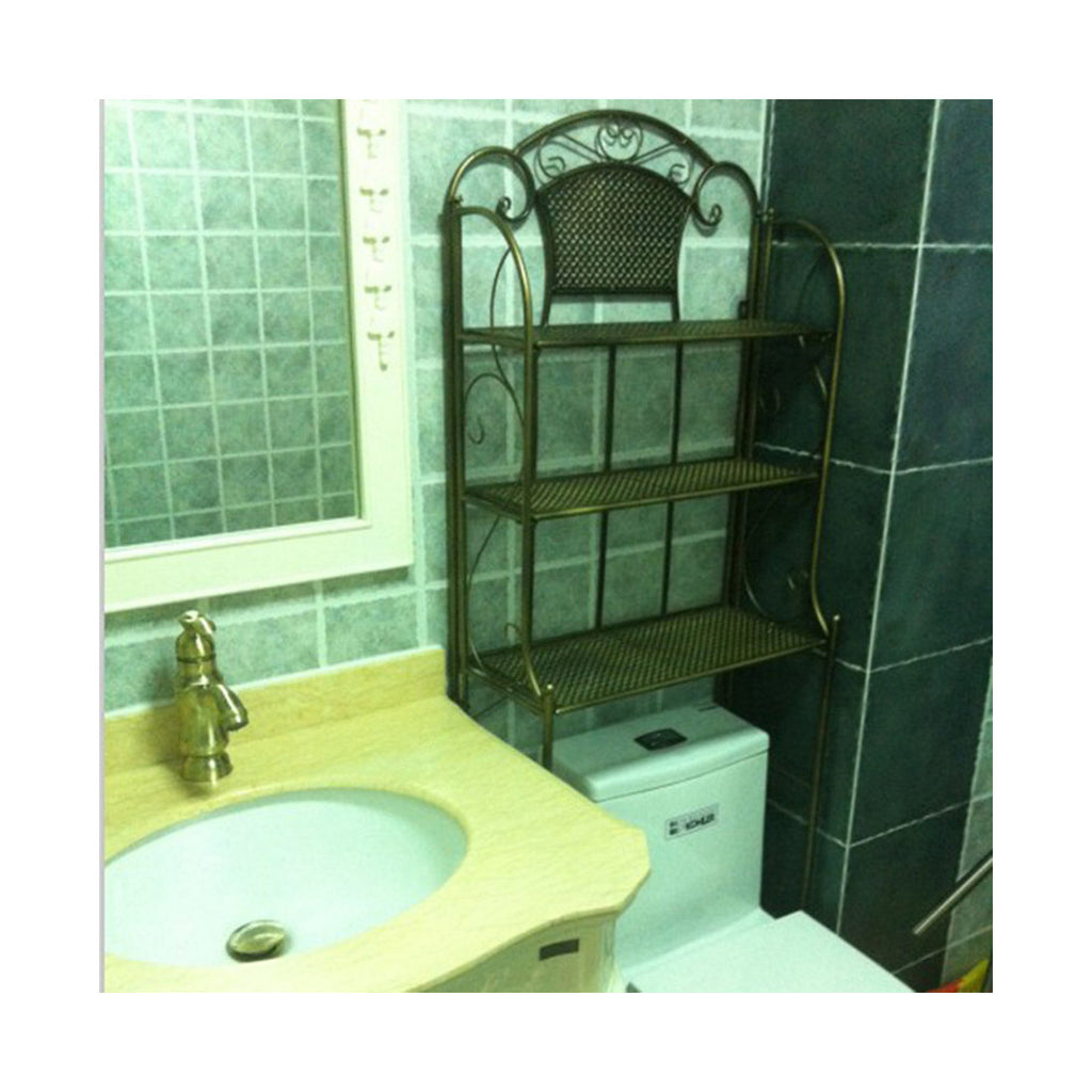 Landmark Taoyuan Court Continental retro multilayer toilet rack toilet toilet shelving factory direct anti-rust   Black - Mega Save Wholesale & Retail - 1