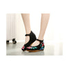 New Beautiful Woman Spring Embroidered Shoes High Heeled Shoes Old Beijing   black - Mega Save Wholesale & Retail - 4