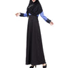 Muslim Motley Loose Long Dress Long Sleeve   blue    M