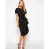 Hot Sexy Women's Chiffon Polka Dot Bodycon Short Sleeve Cocktail Party Dress Casual Dress Red S - Mega Save Wholesale & Retail - 3