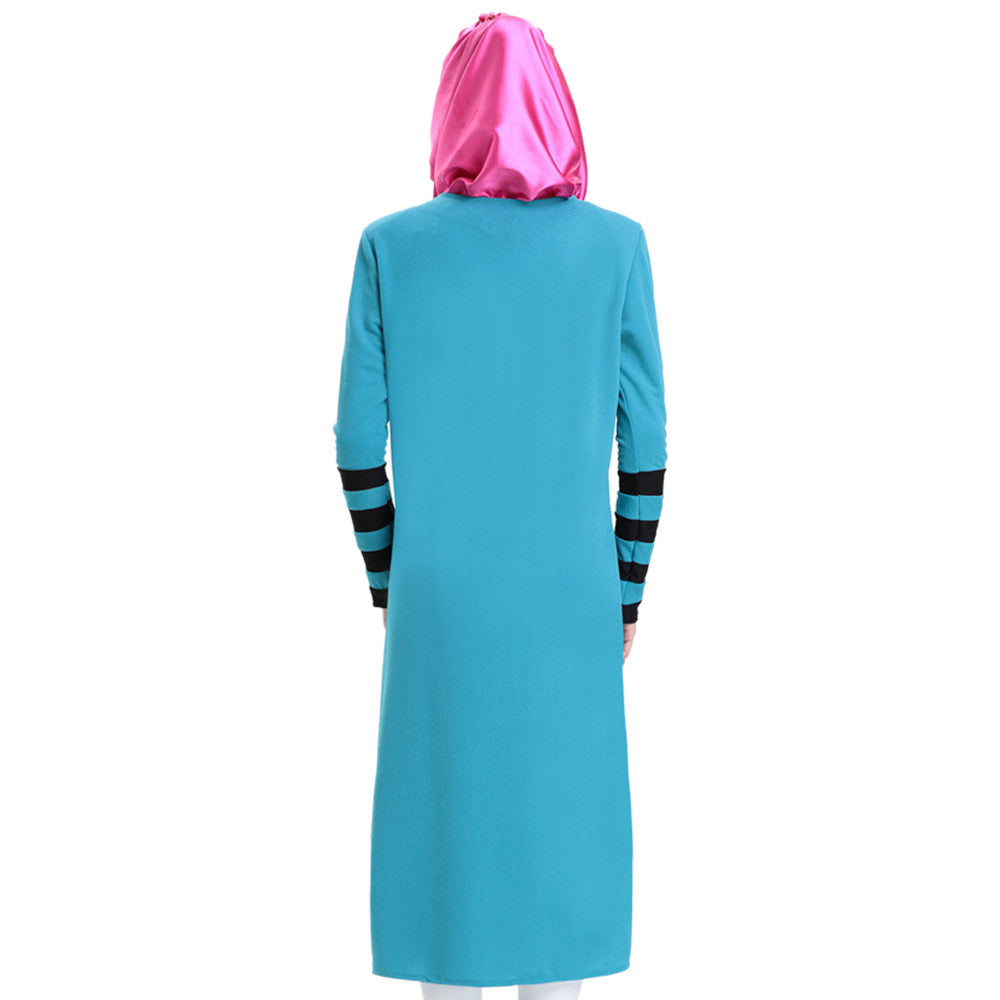 Muslim Long Sleeve Knit Long Dress   lake blue - Mega Save Wholesale & Retail - 3