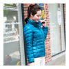 Woman Stand Collar Thin Light Down Coat Slim   sapphire    S - Mega Save Wholesale & Retail - 2