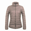 Woman Stand Collar Thin Light Down Coat Slim    light Camel   S - Mega Save Wholesale & Retail - 1