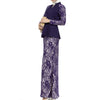 Muslim Lace Suit Malaysian Women Garments Dress  purple   M
