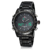 Naviforce Men Waterproof Sports Casual Watch LED Dual Dispkay Quartz     black shell black surface white scale - Mega Save Wholesale & Retail - 1