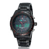 Naviforce Men Waterproof Sports Casual Watch LED Dual Dispkay Quartz    black shell black surface red scale - Mega Save Wholesale & Retail - 1