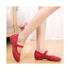 Old Beijing Black Embroidered Shoes for Women in Low Cut National Style with Beautiful Floral Designs & Ankle Straps - Mega Save Wholesale & Retail - 2