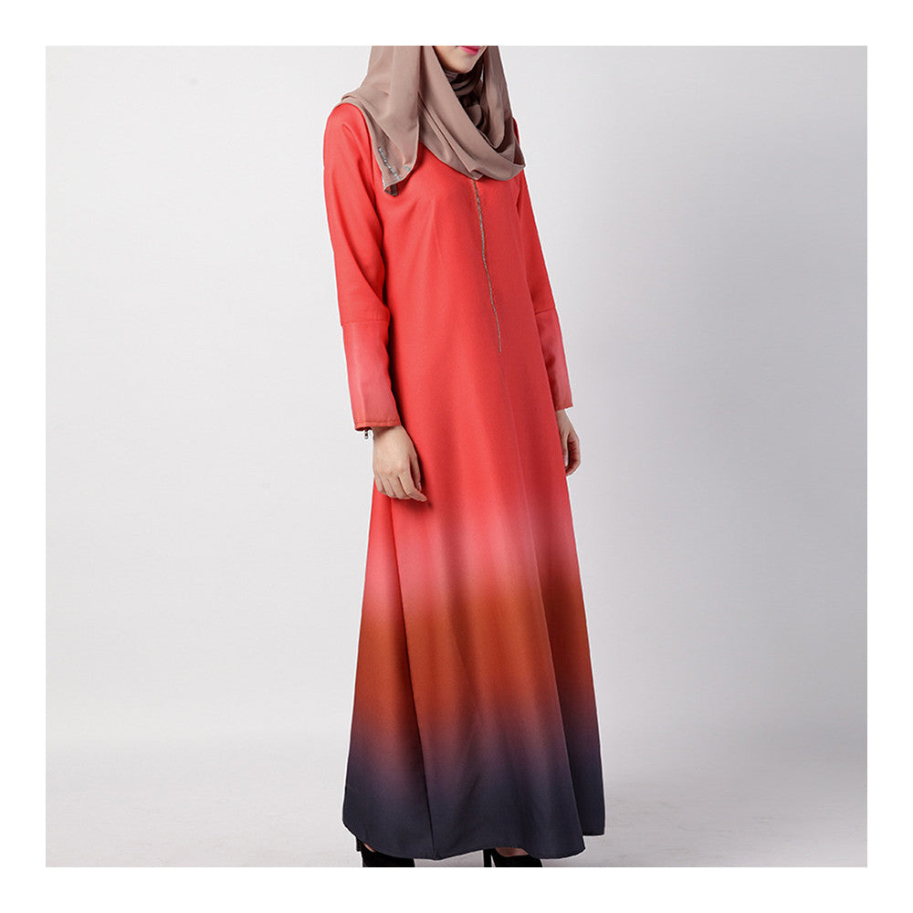 Muslim Long Dress Middle East Women Garments   orange   M