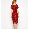 Hot Sexy Women's Chiffon Polka Dot Bodycon Short Sleeve Cocktail Party Dress Casual Dress Red S - Mega Save Wholesale & Retail - 4