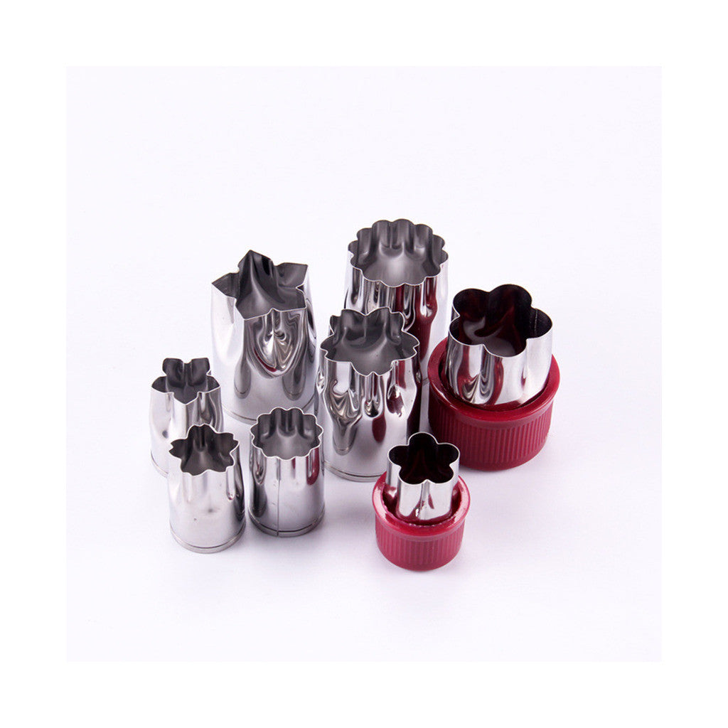 Stainless eight sets of flowers fruits and vegetables cut flowers is embossing dies knife mold biscuits printing mold fondant - Mega Save Wholesale & Retail