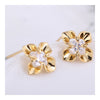 Flower 18K Gold Galvanized Austrian Zircon Ear Studs    white - Mega Save Wholesale & Retail - 2