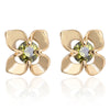 Flower 18K Gold Galvanized Austrian Zircon Ear Studs    green - Mega Save Wholesale & Retail - 1