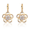 Flower Earrings 18K Gold Galvanized Zircon   white - Mega Save Wholesale & Retail - 1