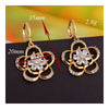 Flower Earrings 18K Gold Galvanized Zircon   pink - Mega Save Wholesale & Retail - 5