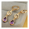 Water-drop Earrings 18K Gold Galvanized Zircon   red - Mega Save Wholesale & Retail - 4