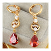 Water-drop Earrings 18K Gold Galvanized Zircon   red - Mega Save Wholesale & Retail - 2
