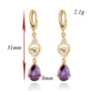 Water-drop Earrings 18K Gold Galvanized Zircon    purple - Mega Save Wholesale & Retail - 3