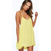 Sexy women Summer Casual Cotton Sleeveless Evening Party Beach Dress Short Mini Dress Yellow - Mega Save Wholesale & Retail - 1