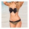 Bikini Women Swimwear Swimsuit Sexy Leopard Print Bowknot  S