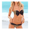 Bikini Women Swimwear Swimsuit Sexy Leopard Print Bowknot  S