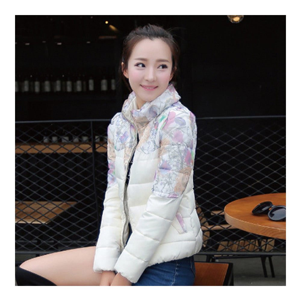 Winter Fashionable Short Thin Light Down Coat Woman   white   M - Mega Save Wholesale & Retail - 2