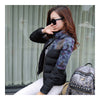 Winter Fashionable Short Thin Light Down Coat Woman   black   M - Mega Save Wholesale & Retail - 2