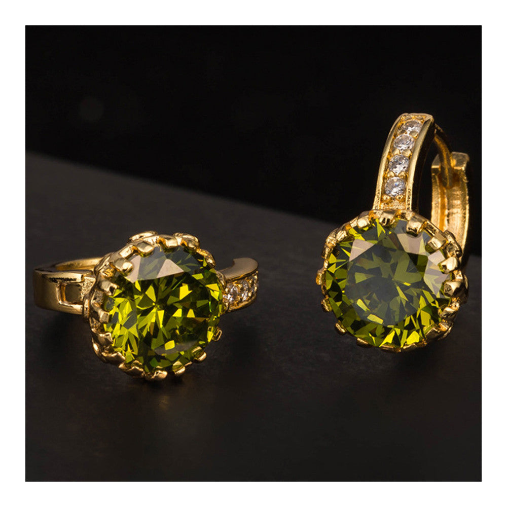 Zircon Earrings Top Grade Ear Accessories   green - Mega Save Wholesale & Retail - 2