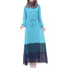 Muslim Motley Long Dress Chiffon Robe   sky blue - Mega Save Wholesale & Retail - 1