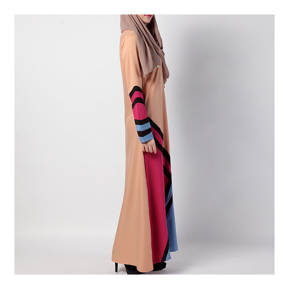 Arabian Muslim Robr Geometry Motley Dress   khaki   M