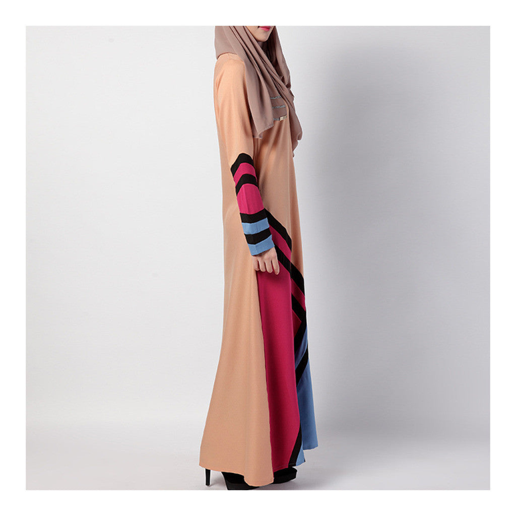 Arabian Muslim Robr Geometry Motley Dress   khaki   M - Mega Save Wholesale & Retail - 2