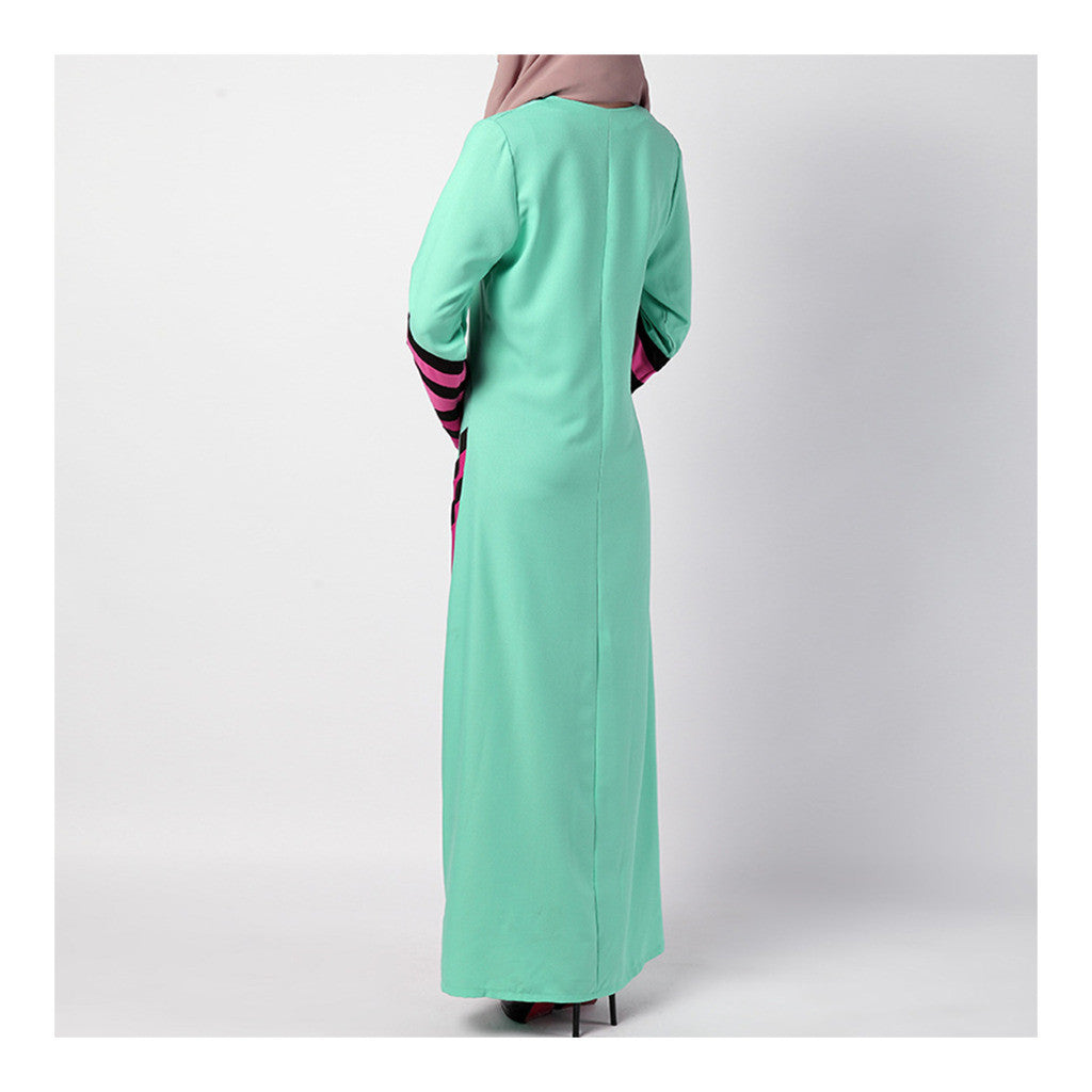 Arabian Muslim Robr Geometry Motley Dress   light green    M - Mega Save Wholesale & Retail - 3