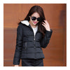 Winter Woman Slim Down Coat Splicing Short Chic   black   M - Mega Save Wholesale & Retail - 1