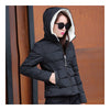 Winter Woman Slim Down Coat Splicing Short Chic   black   M - Mega Save Wholesale & Retail - 2