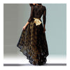 Lace Dress Irregular Bottom Swallow-tailed Slim Sexy Dress   black   S - Mega Save Wholesale & Retail - 2