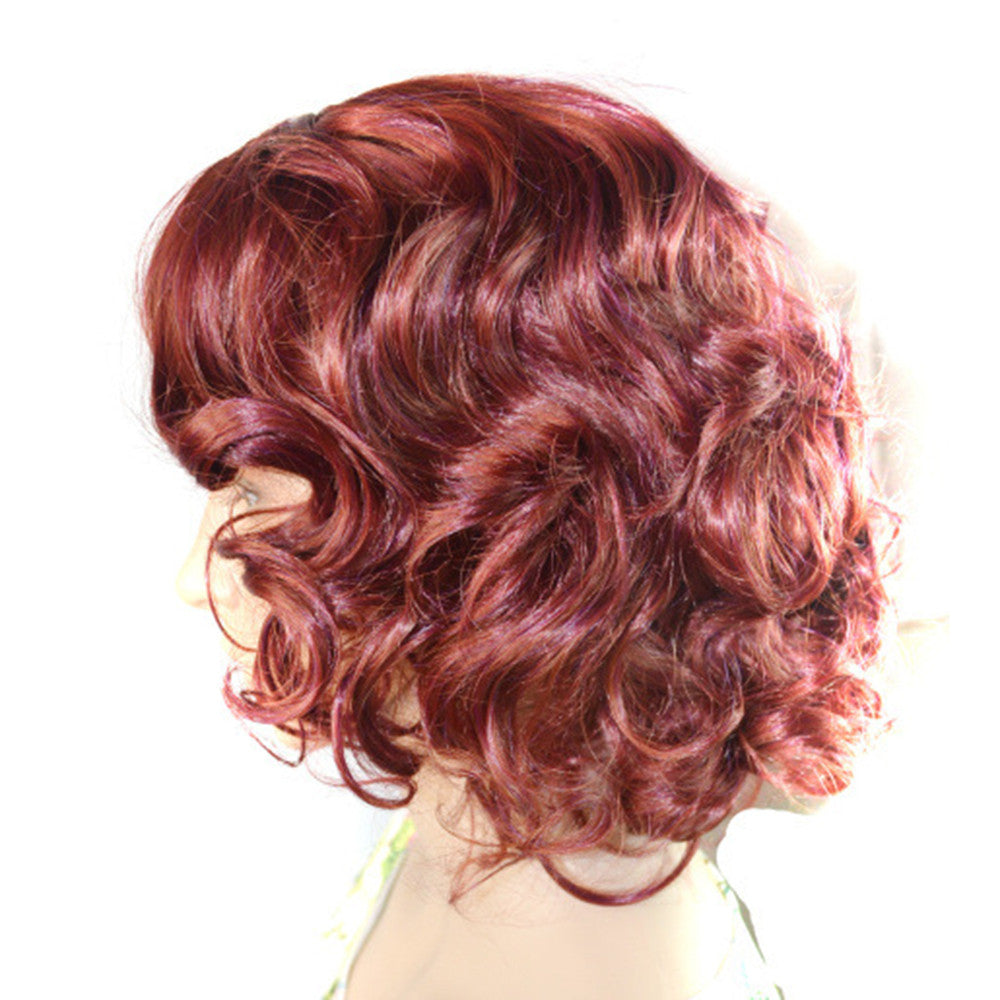 Central Parting Small Curled Hair Cap Wig