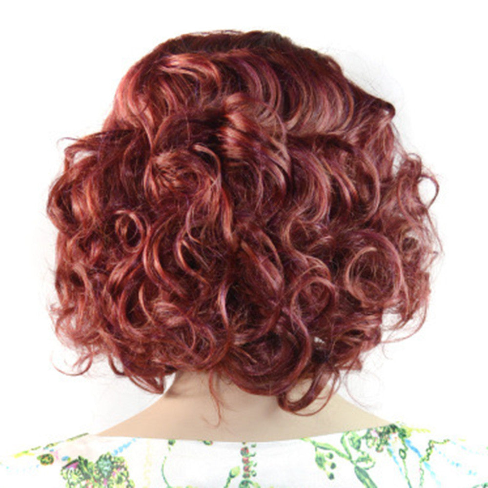 Central Parting Small Curled Hair Cap Wig