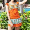 Flat Angle Women Conservative SPA Swimwear Swimsuit  orange - Mega Save Wholesale & Retail - 1