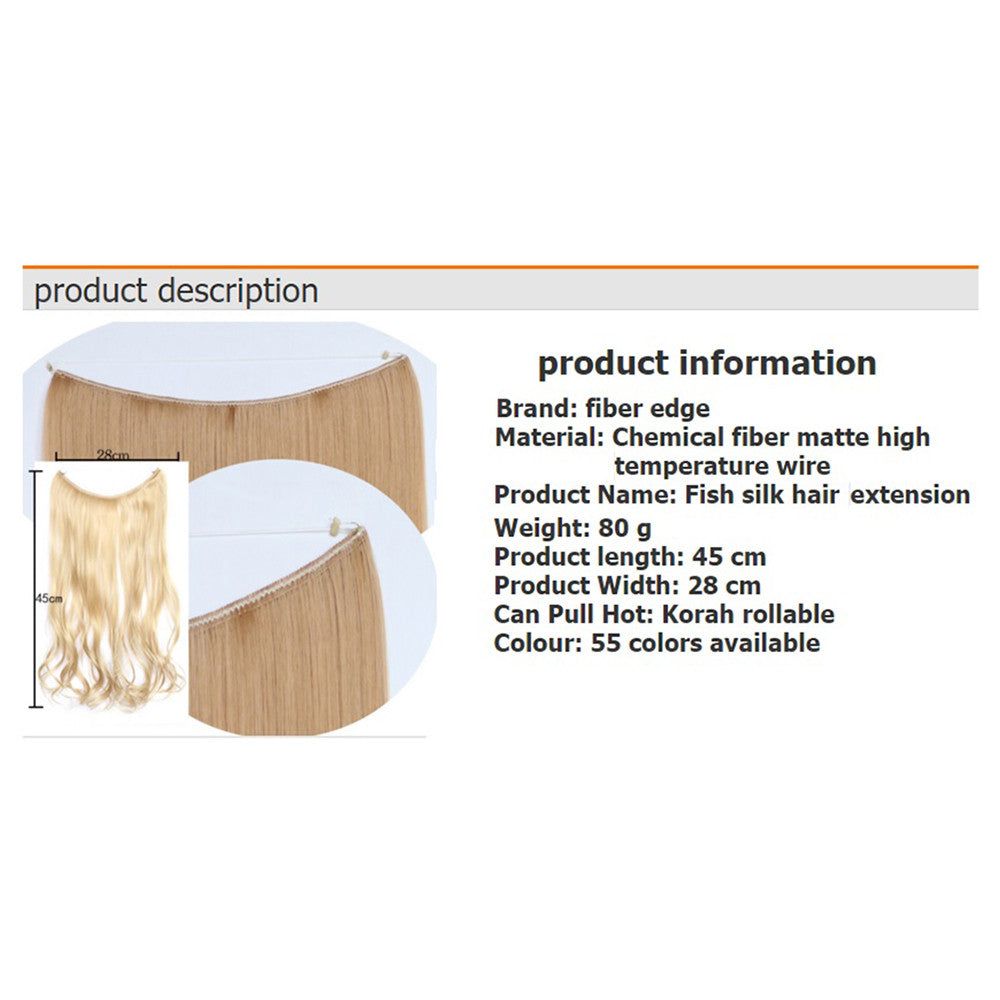 The new wig manufacturers wholesale hair extension fishing line hair extension piece piece long curly hair wig piece foreign trade explosion models in Europe and America  33J - Mega Save Wholesale & Retail - 3