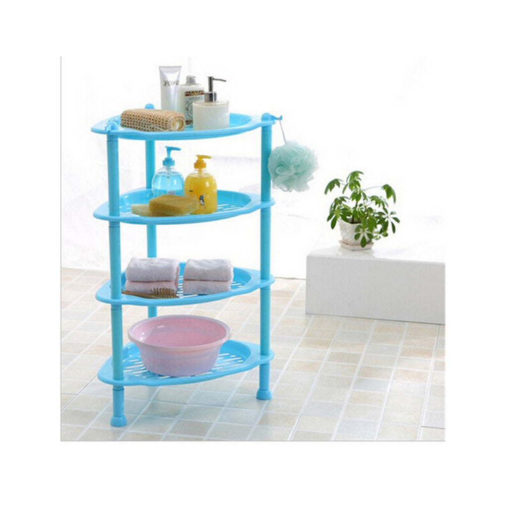Big Toilet Bathroom Storage Rack Plastic Washbasin Rack Kitchen Storage Tripod Four-layers Rack    blue - Mega Save Wholesale & Retail - 2
