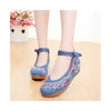 2016 Spring Embroidered Shoes High Heeled Shoes Square Dacne Manual Embroidery National Style Dancing Shoes   blue - Mega Save Wholesale & Retail
