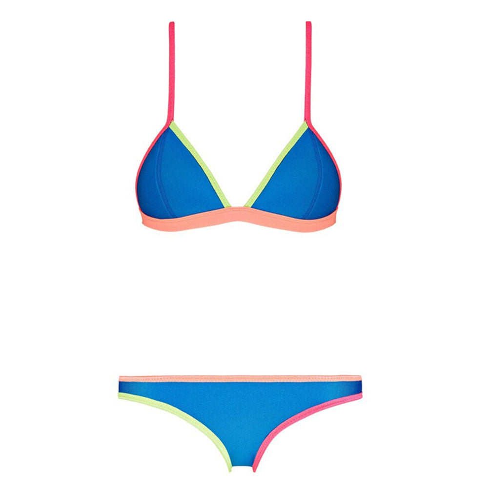 Assorted Colors Triangle Bikini Tie Women Swimwear Swimsuit Sexy  blue  S - Mega Save Wholesale & Retail - 2