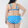 2pcs Fat Large Wave Point Swimwear Swimsuit  blue - Mega Save Wholesale & Retail