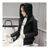 Hooded Down Coat Woman Slim Warm Screw Thread Chic   black    S - Mega Save Wholesale & Retail - 3