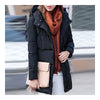 Down Coat Woman Middle Long Slim Plus Size Winter   black   M - Mega Save Wholesale & Retail - 1