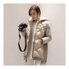 Winter Woman Loose Thick Warm Down Coat Middle Long   beige   S - Mega Save Wholesale & Retail - 1
